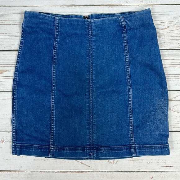 Free People Denim Mini Skirt, Sz 10 - Picture 1 of 6